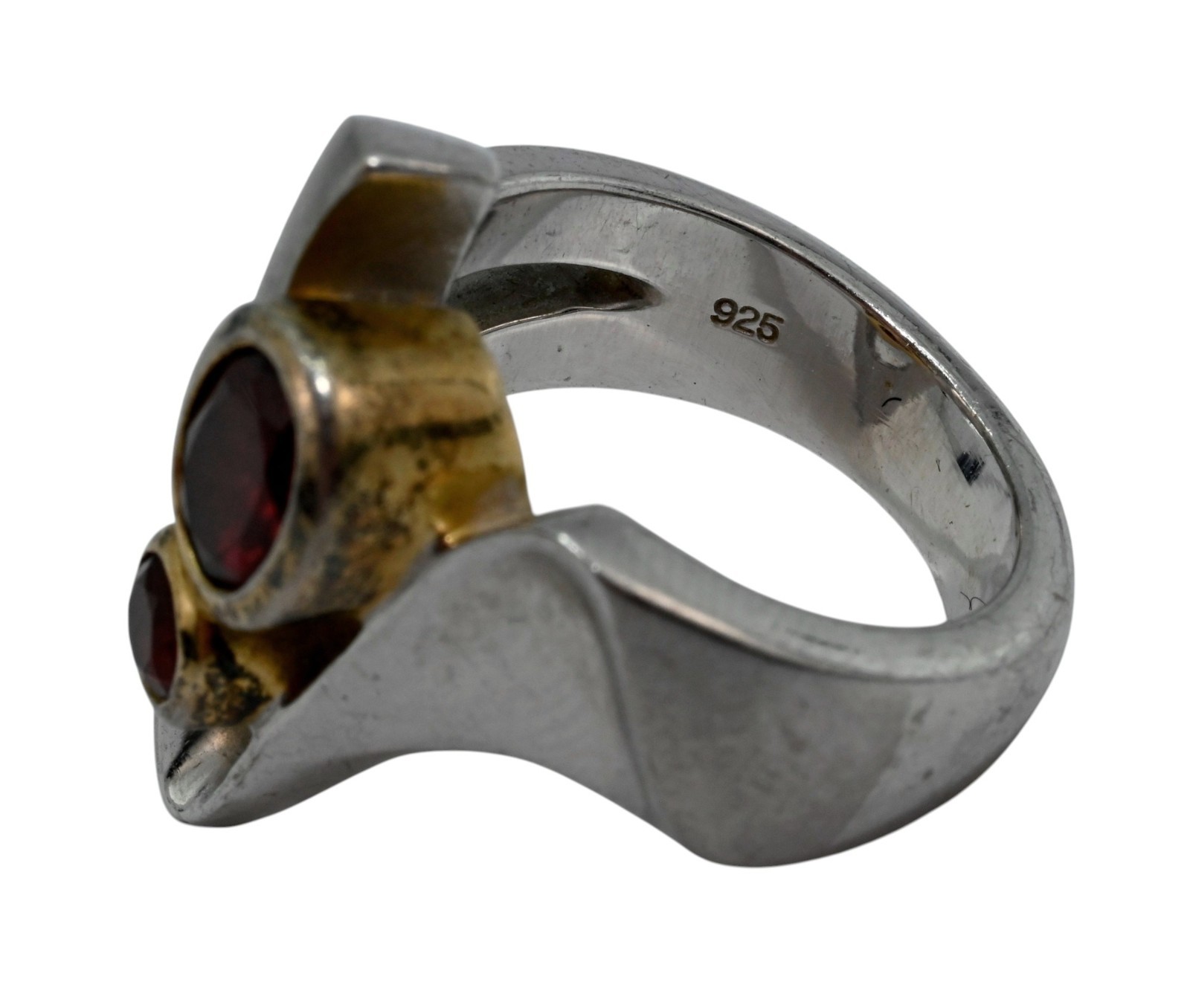 Designer Solid 925 Sterling Silver Red Garnet Two… - image 6