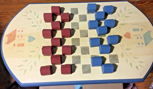 1990 Hand Painted Checker Board  Country Cute