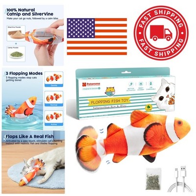 Flopping Fish Cat Toy with SilverVine and Catnip Interactive Kicker 10.5 Inches
