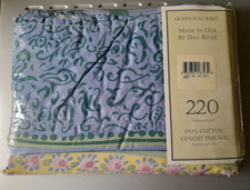 100 Cotton Queen Flat Sheet 220 Thread Count Luxury Percale Made In USA