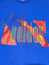 Vtg 90s Adidas Shirt Men's Large Trefoil Logo Single Stitch Spellout USA Made