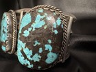 Striking SW 2  Turquoise stone SS Cuff Bracelet Globe Mine — photo 7