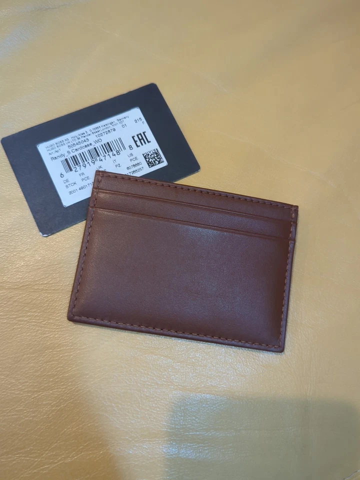 (Nuevo) Tarjetero de cuero BOSS en marrón (precio de venta sugerido por el fabricante 93 USD) Foto 3 de 4