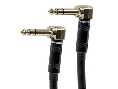 Monoprice 1/4 Inch (TRS) Male to Male Right Angle 16AWG Cable 1.5ft Gold Plated