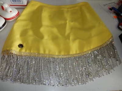 Philipp Plein Yellow Mini Skirt with crystal fringe - STUNNING