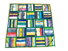 Linus Project Handmade Patchwork Baby Child Blanket Quilt Log Cabin Vibrant 34"