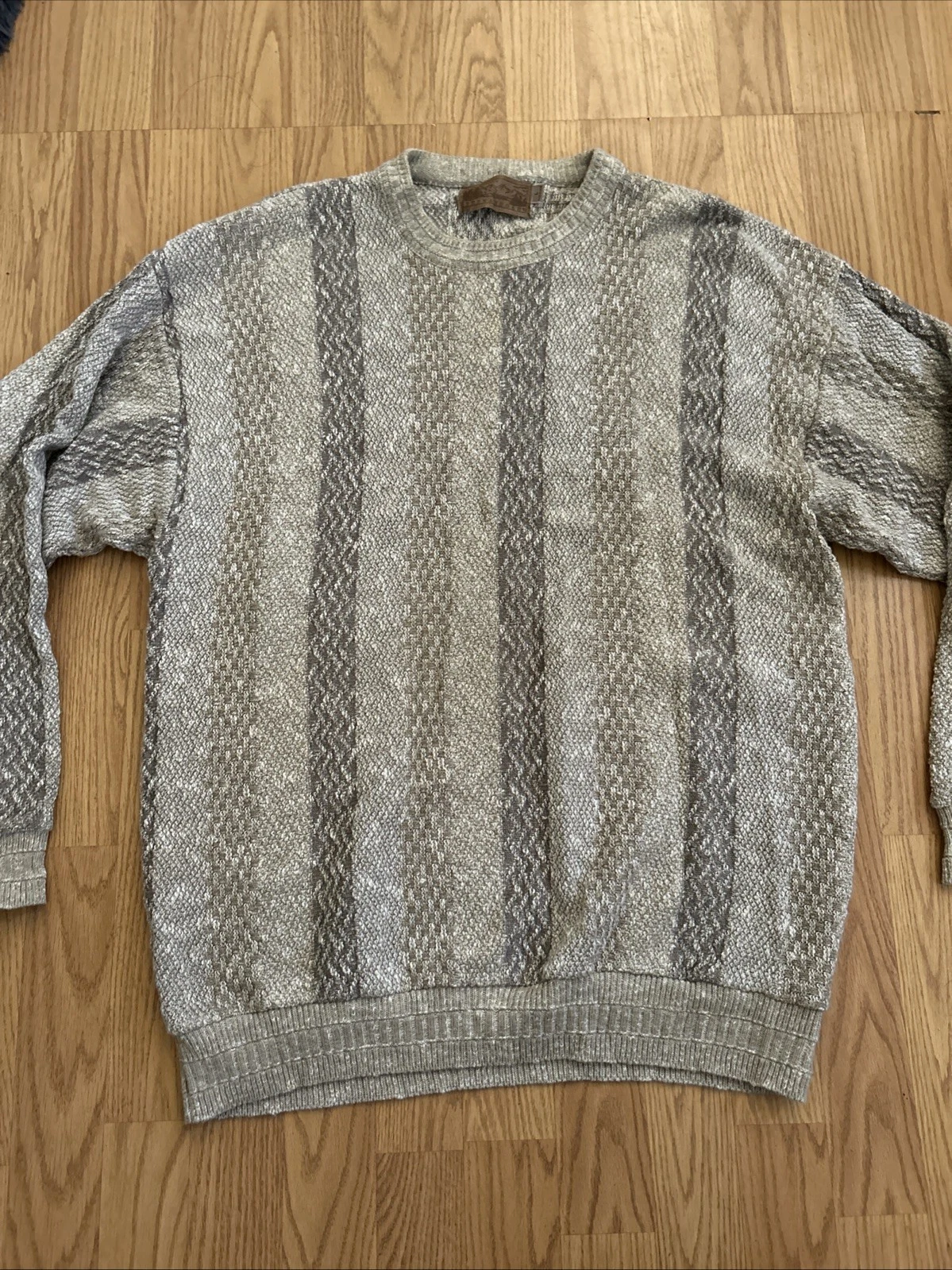 Vintage Shenandoah Grandpa Sweater Men's L Textured Knit Thermal Pullover