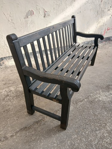 Weathered Solid Britannic Teak Garden Bench - 6 foot long, perfect for summer - Picture 2 of 20