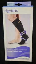 Sigvaris LARGE Reg. Compreflex Transition 20-50 mmHg Inelastic Wrap Calf Black 