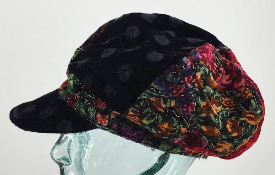 De Colección Venetian Paradise Reversible Terciopelo Sombrero Retro Divertido Pobre Niño Panadero Newsboy Foto 2 de 4