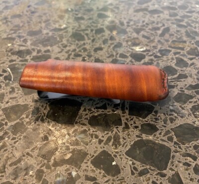 Light Brown Leather BIC Lighter Cover w/Black Metal Belt Clip