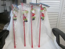Set of 5 Pet Holiday Christmas Wand Cat Toys 4 Santa 1 Reindeer New