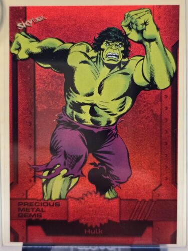 2024 SkyBox Marvel Metal Universe Hulk rouge PMG / 100 gemmes en métal précieux Avengers