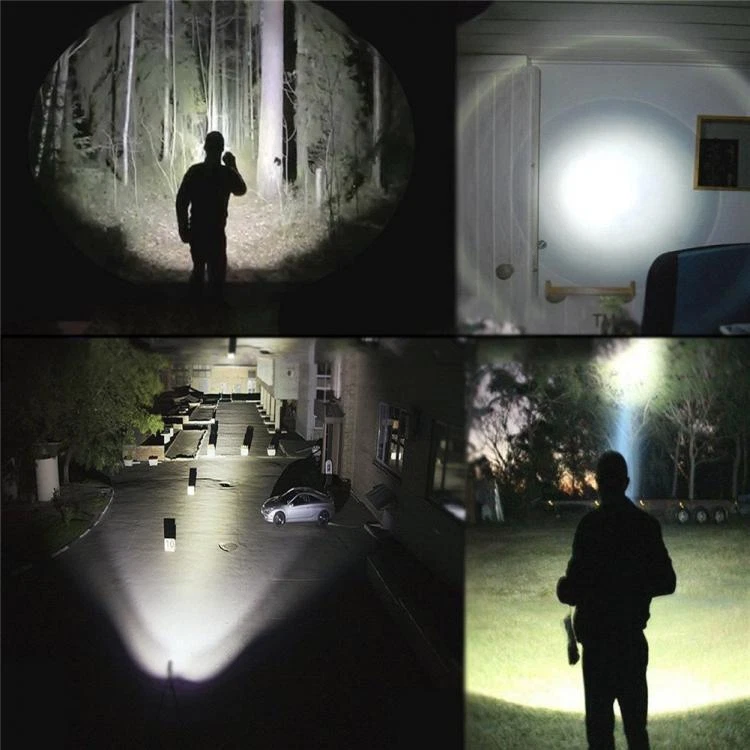 Torcia manganello tattica militare allungabile 50000W zoom fino a 40cm sicurezza - Immagine 4 di 4