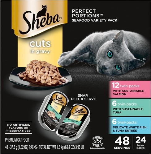 Sheba Perfect Portions Wet Cat Food Cuts in Gravy Variety Pack (2.6oz 24 Pack)