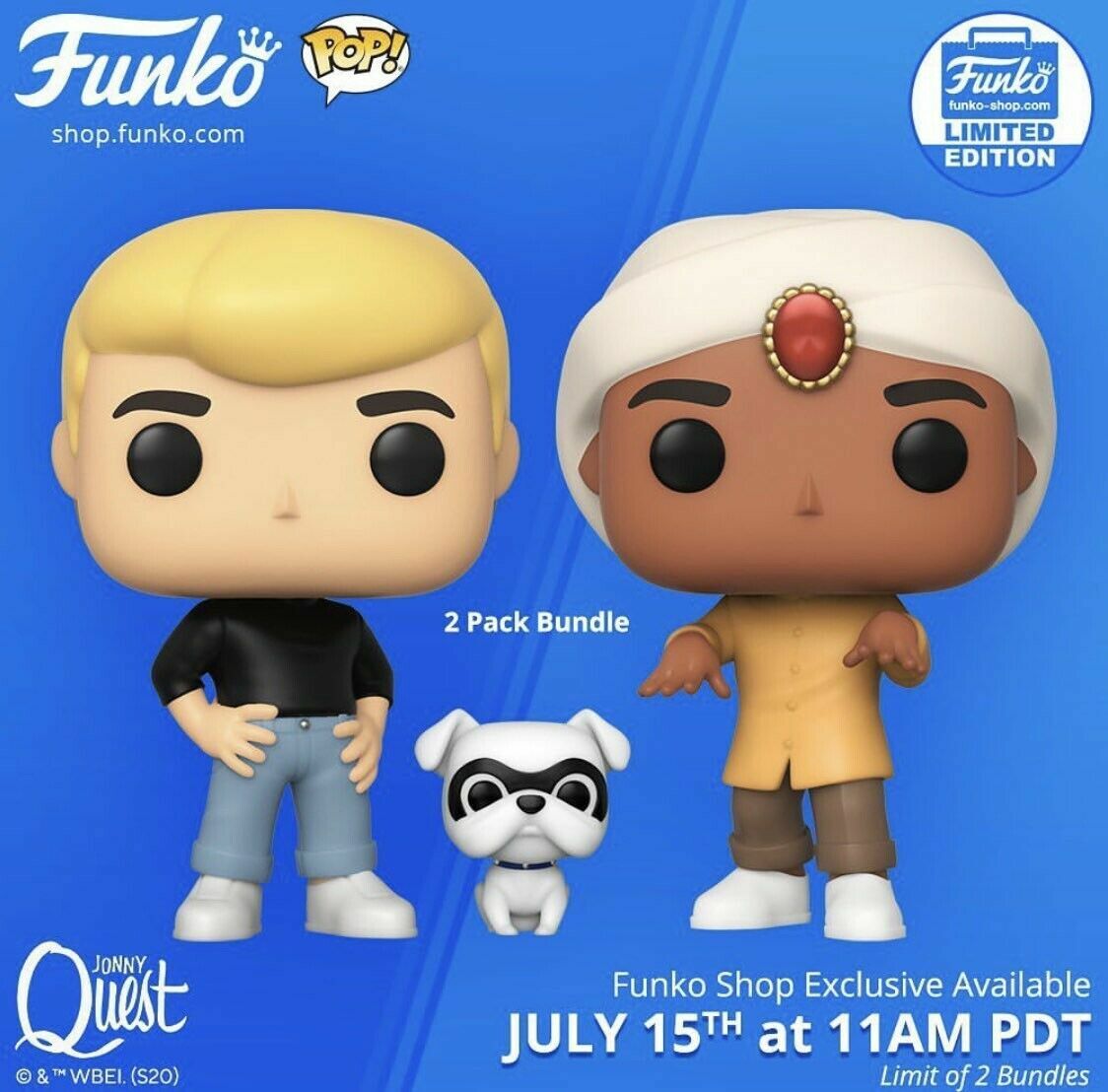 Funko Pop! Animation: Jonny Quest With Bandit And Hadji Pack **IN HAND**