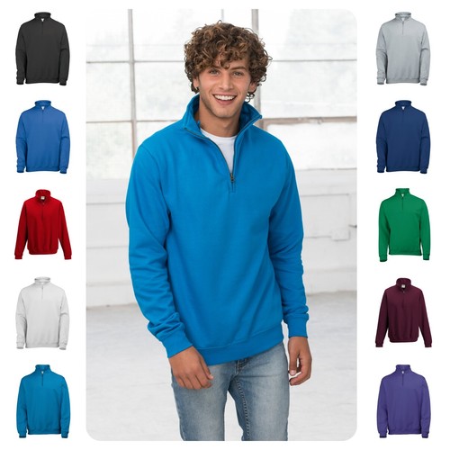 Half Zip Cadet Collar Sweatshirt Top 