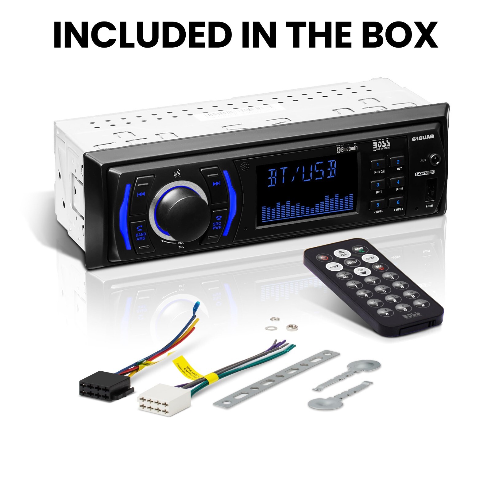 BOSS Audio Systems 616UAB Car Stereo With Bluetooth - Single DIN, MP3, USB, Aux-