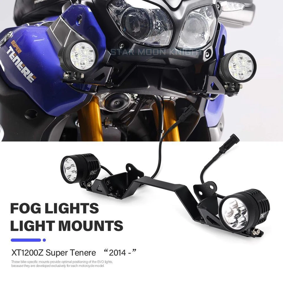 For Yamaha Super Tenere XT1200Z 2023 Fog Lights Bracket Mount Spotlight Holder - Image 2 of 4