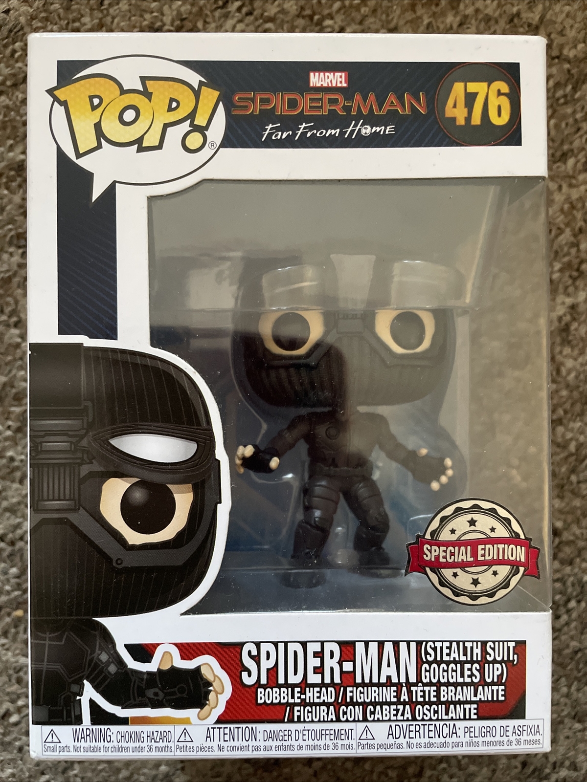 En Oferta Funko Pop! Far From Home - Spider-Man (Stealth Suit) Special Edition - Lid Dent