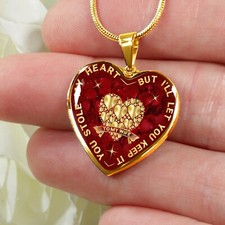To My Wife Gift Luxury Heart Necklace For Birthday Wedding Love You Forever Gift