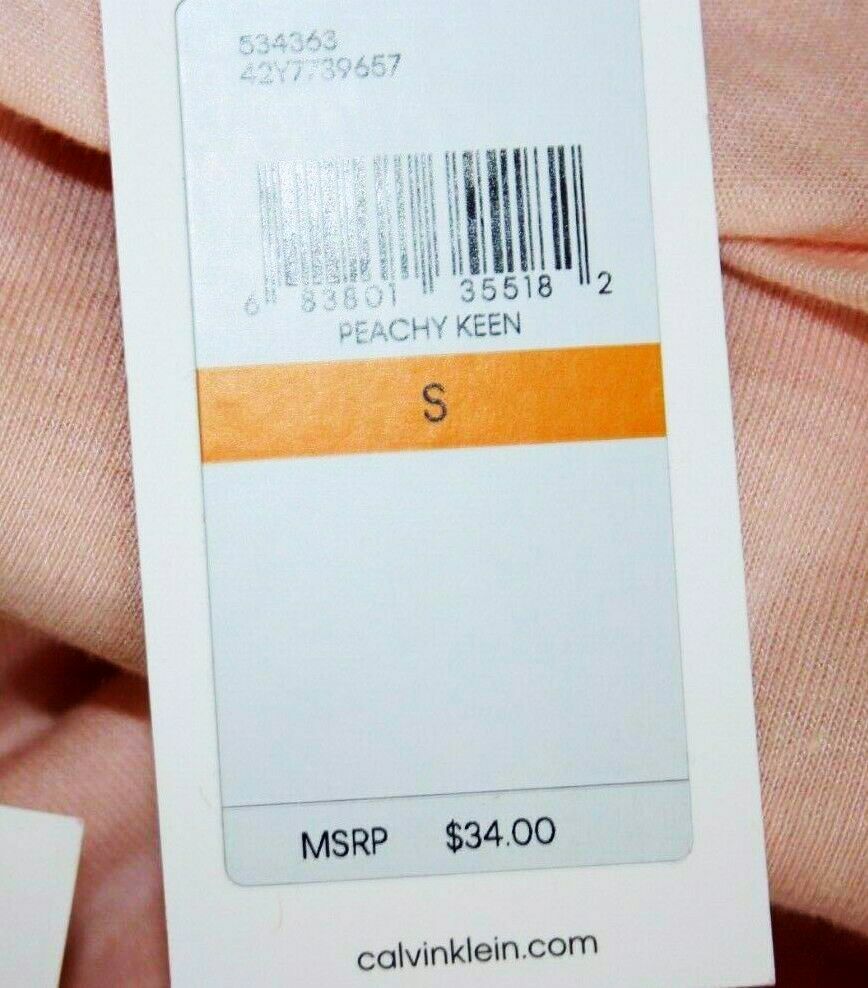 T shirt top classica Calvin Klein Jeans rosa pesca Keen taglia: XS S nuova con etichetta