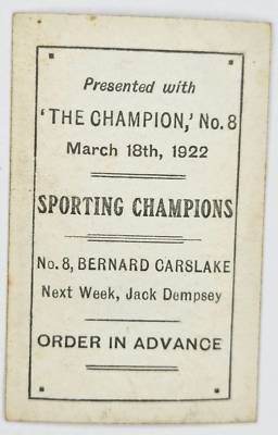 1922-23 The Champion Sporting Champions #8 BERNARD CARSLAKE (A) | eBay