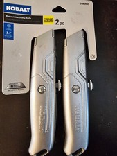 Lot of 2: Kobalt 2pk Retract Utility Knife w/ Blade Storage TOTAL 4 KNIVES 