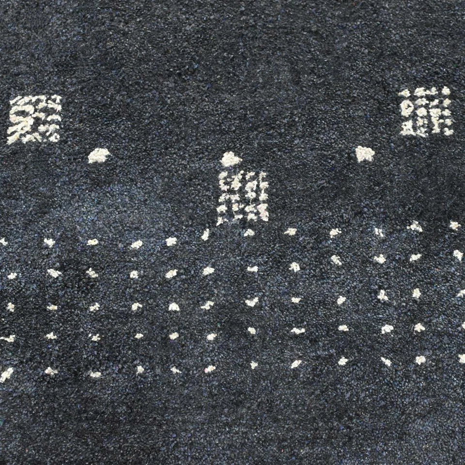 Alfombra ecológica anudada a mano telar mezcla de seda carbón contemporáneo BBLSM504 Foto 3 de 4