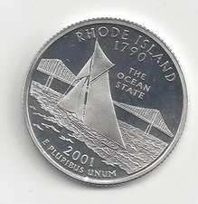 2001 S Silver Proof RHODE ISLAND Quarter - 90% Silver