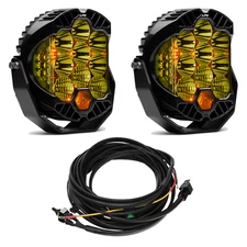 Baja Designs Amber 5000K LP9 Pro LED Combo Pattern Lights & Toggle Harness