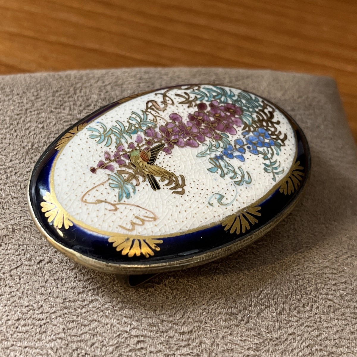 Antique Rare Victorian Floral Enamel Gold Gilded Belt Buckle Ornate On Brass il_fullxfull.4579528694_8wlt.jpg main image 3