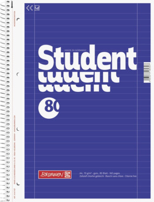 Collegeblock A4 Brunnen 10 St. liniert mit Innenrand, 80 Blatt Lin 27 gelocht