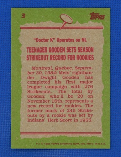 Lotto di 5 carte Dwight Gooden - New York Mets - New York Yankees - Foto 8 di 10