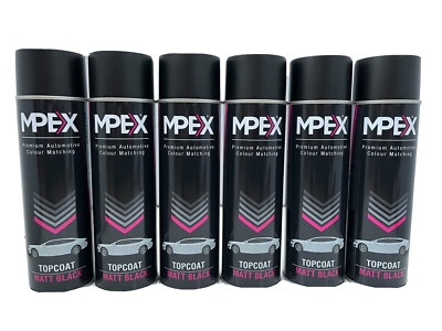 MPEX Mattschwarz Sprühfarbe Aerosolbeschichtung schnelltrocknend Mehrzweck 500ml x 6