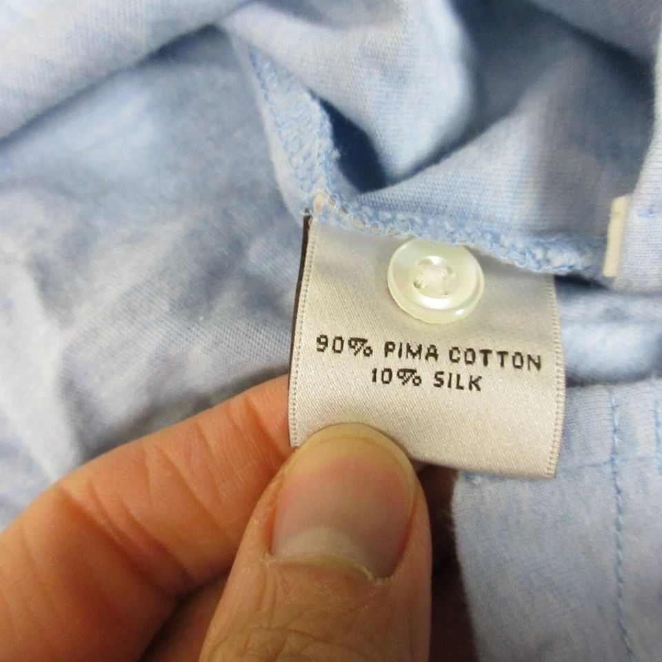 Camisa Polo Peter Millar Crown Suave Para Hombre Extra Grande Azul Seda Algodón Pima Foto 3 de 4