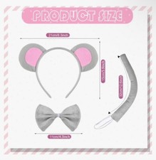 Mouse Ears, Tail,  Bow Tie Costume Set  Ratatouille HALLOWEEN DRESS UP PARTY