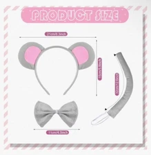 Mouse Ears, Tail, & Bow Tie Costume Set ~ Ratatouille HALLOWEEN DRESS UP PARTY