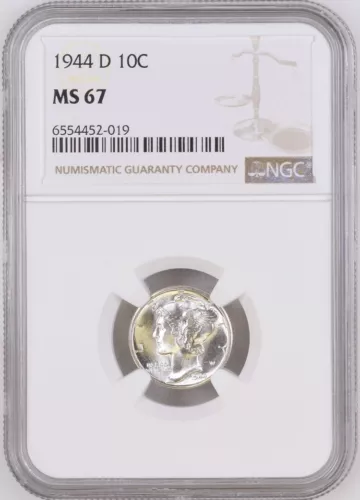 1944-D 10C  Mercury Dime NGC MS67     6554452-019