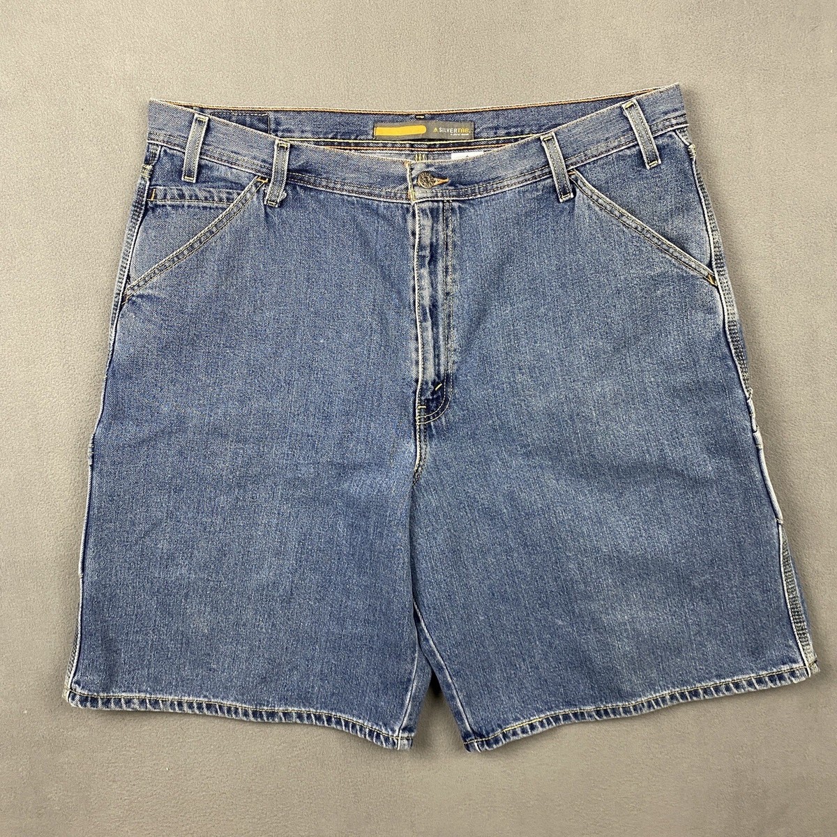 Levi’s silver tab carpenter shorts Levis 1990 Silvertab Baggy Striped Carpenter Shorts Sz 28