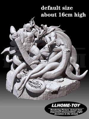 Anime movie Hellboy muscle strong VS Monster Resin 3D Print GK Kit Figure DIY