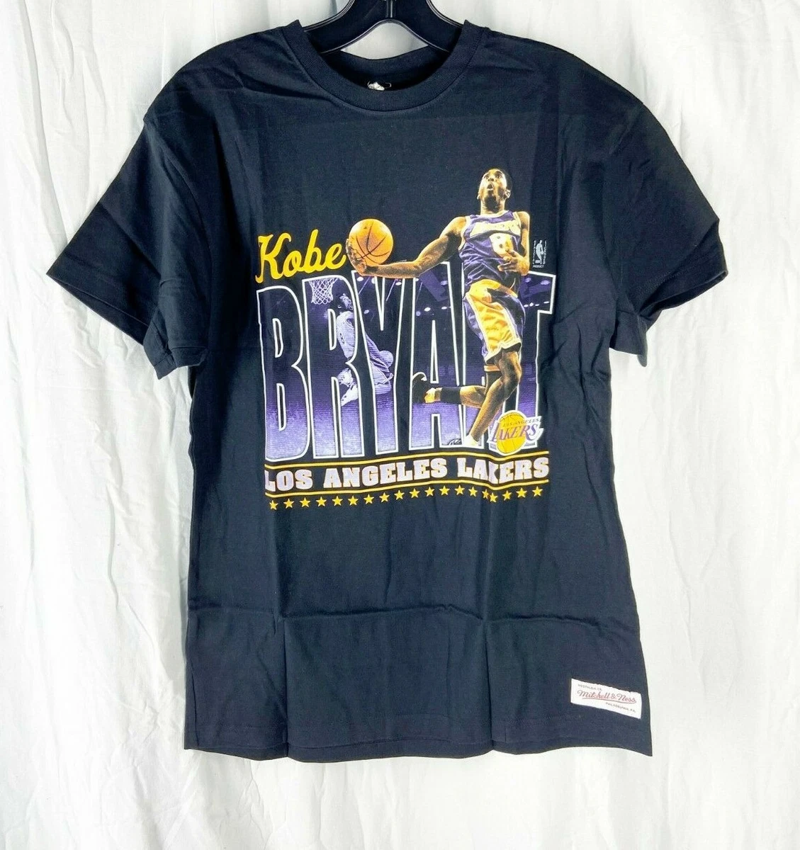 Mitchell & Ness Mens Black Kobe Bryant Los Angeles Lakers T shirt Size S