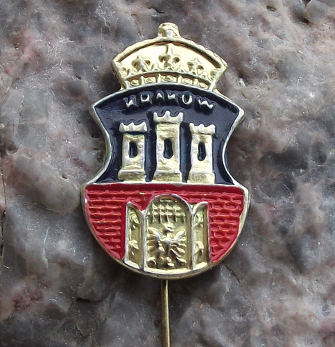 Vintage Poland Heraldic Polish City Town Crest Krakow Shield Pin Badge - Picture 4 of 7