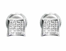 0.3ct Round Lab-Created Diamond Kite Cluster Stud Earrings 14k SOLID White Gold