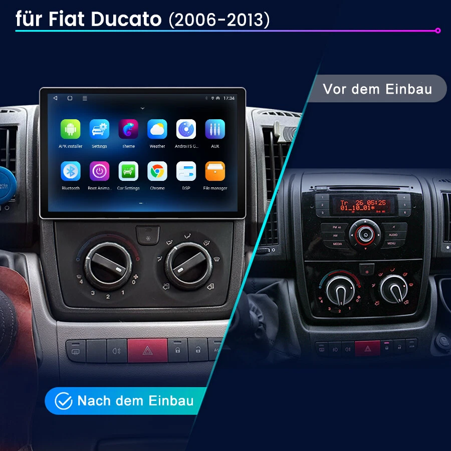 13.1'' Android 14 Autoradio 6+128GB GPS BT DAB+ für Fiat Ducato CITROEN JUMPER - Bild 2 von 4