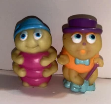Playskool 1986 Glo Friends BopBug Worm GloWorm Finger Puppet & Sleepy Pal