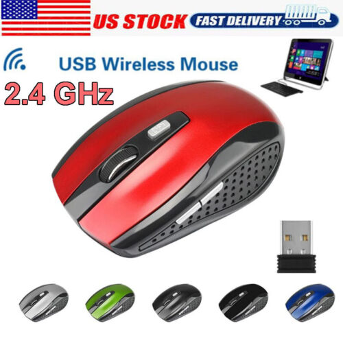 2.4GHz Wireless Optical Mouse Mice & USB Receiver For PC Laptop Computer DPI USA - Picture 1 of 11