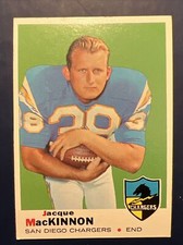 1969 Topps Football #202 EXC Jacque MacKinnon San Diego Chargers