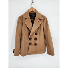 Dsquared2 Tan Double-breasted Wool Coat Women's Size 46