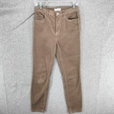 LOFT Skinny Ankle Pants Womens Sz 27 4 Corduroy Tan High Waist Stretch Casual
